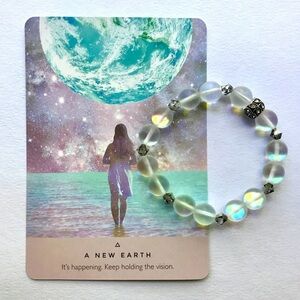 Lucinda ~ A New Earth ~ Handmade Healing Crystal and Mermaid Aura Beads Bracelet